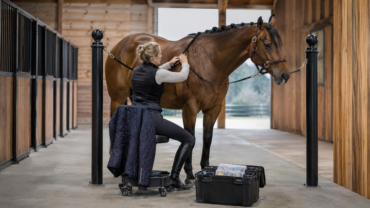 How to Set Up a Horse Braiding Station Without Cluttering the Aisle
