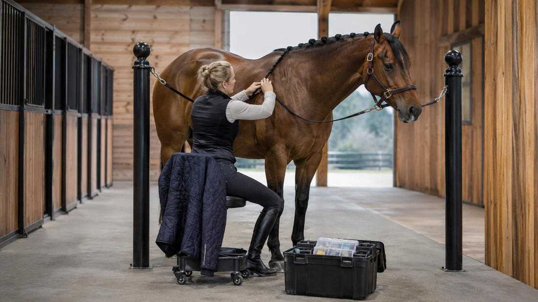 How to Set Up a Horse Braiding Station Without Cluttering the Aisle