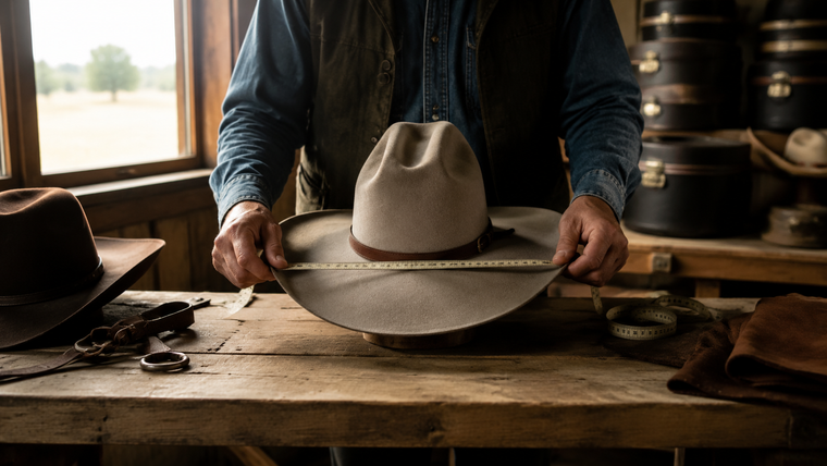 How to measure a cowboy hat brim for the correct hat box