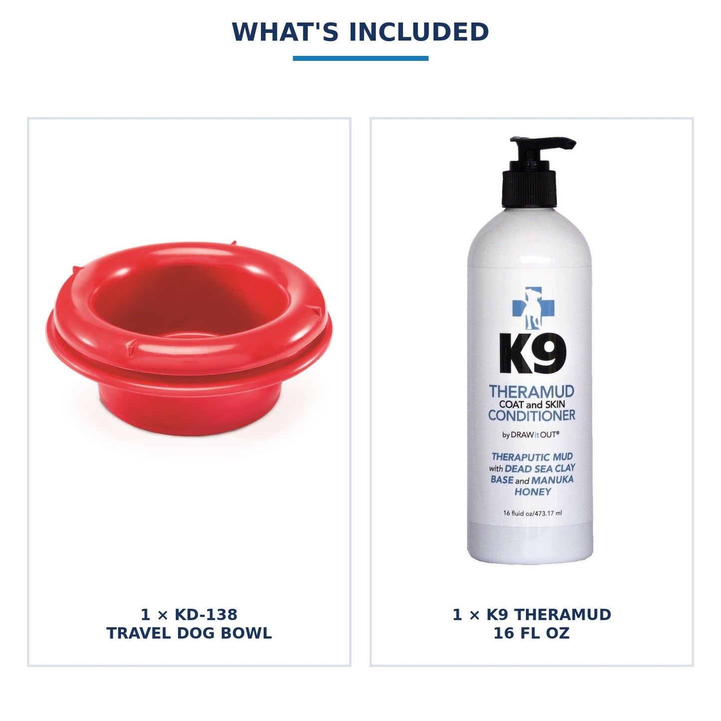 Dog Bowl & Skin-Coat Care Kit — exact product photo composite