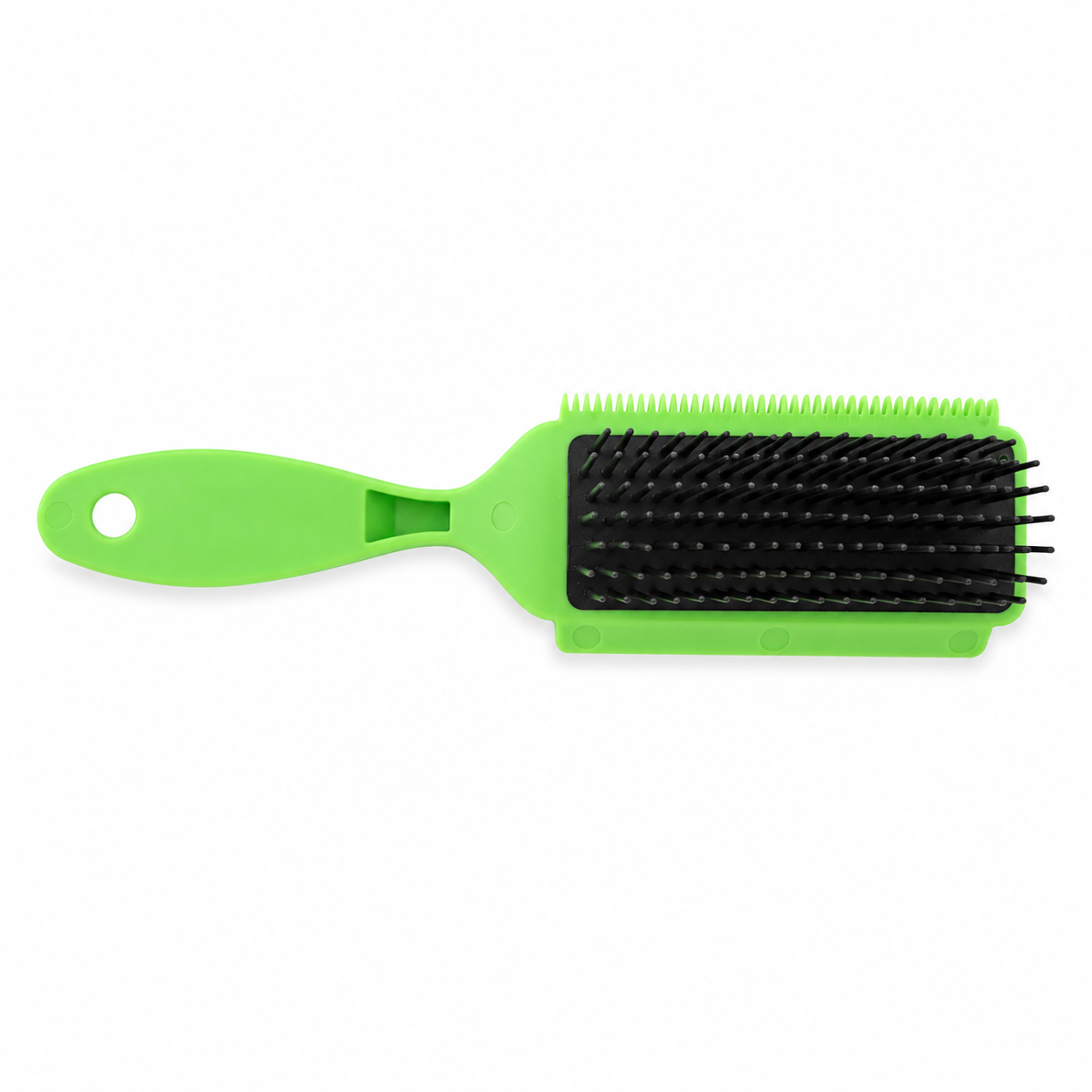 Top view of KD-125 horse shedding brush and sweat scraper with black bristles