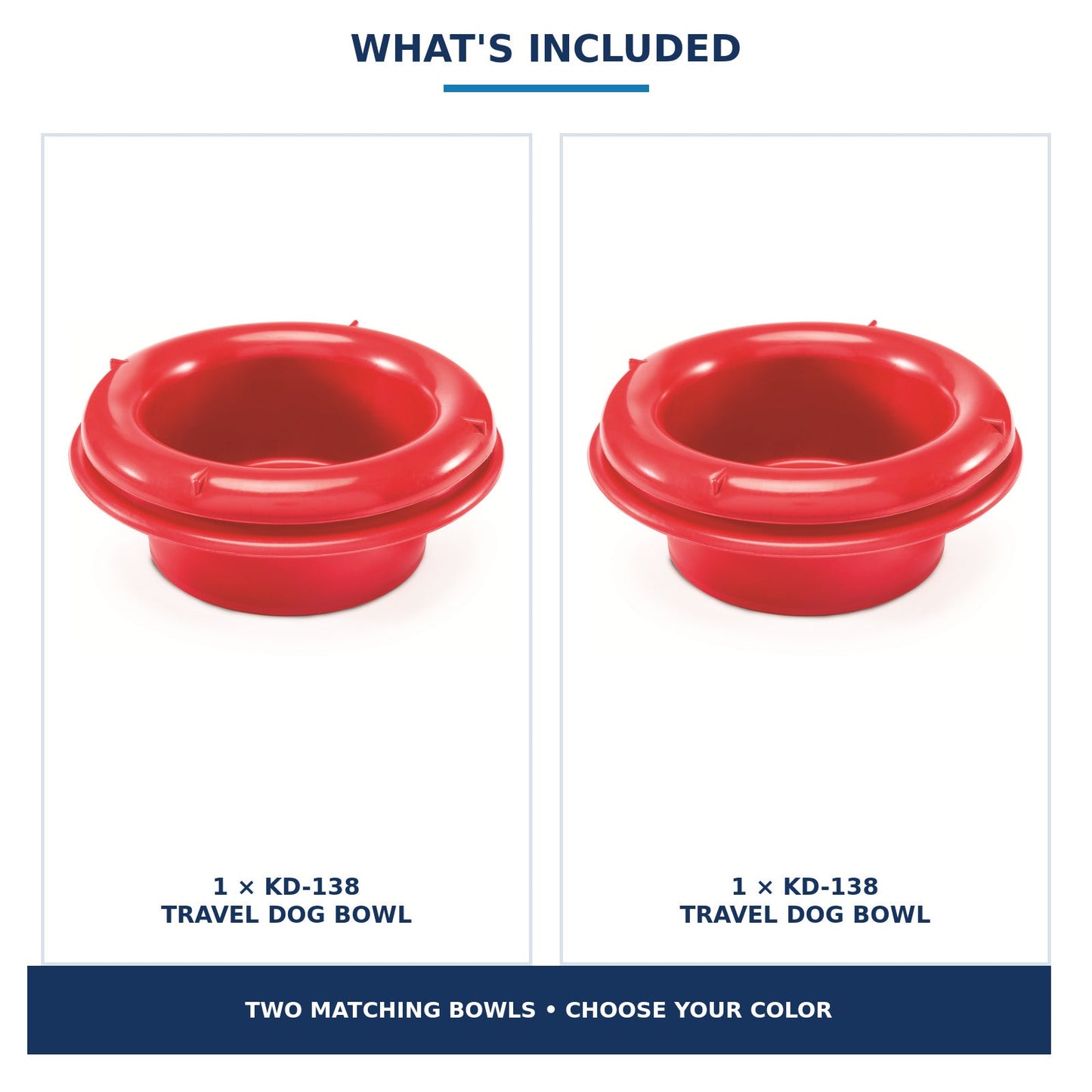 KD-138 Two-Bowl Travel Set — exact product photo composite