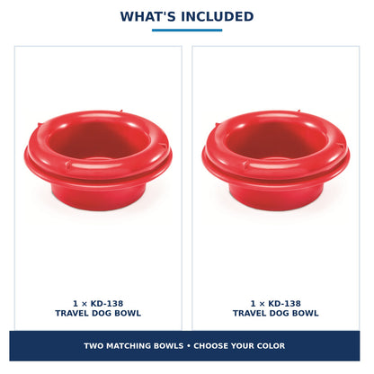 KD-138 Two-Bowl Travel Set — exact product photo composite