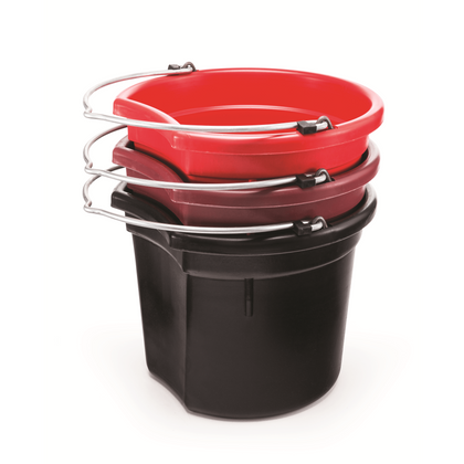 KD-120 20 Qt Flat Back Horse Bucket | Heavy-Duty Mane & Tail Saver Bucket