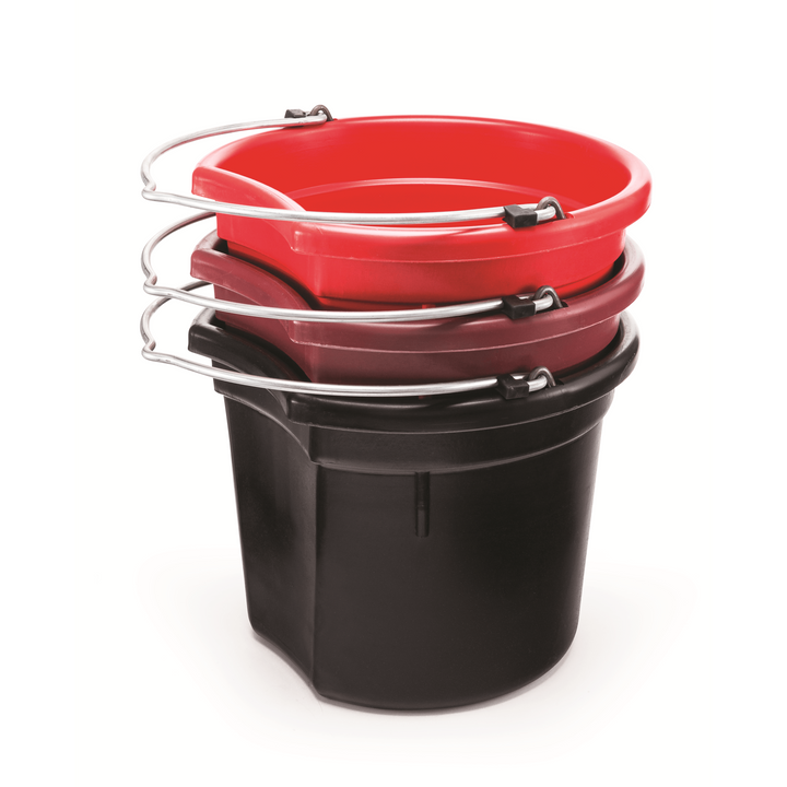 KD-120 20 Qt Flat Back Horse Bucket | Heavy-Duty Mane & Tail Saver Bucket