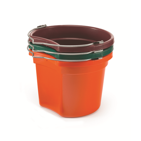 KD-154 8 Qt. Flat Back Silver Line Bucket - K&D Equestrian LLC